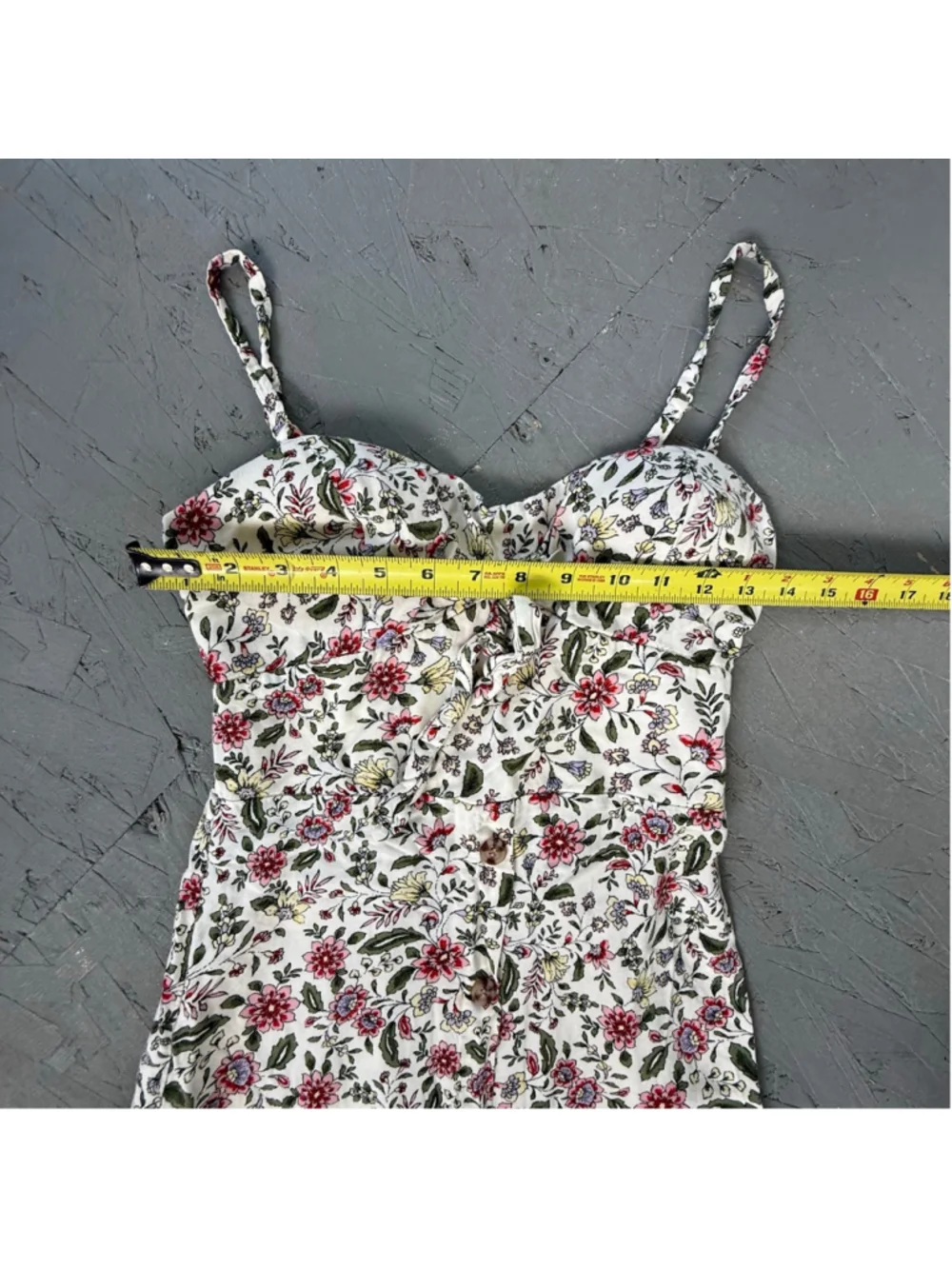 As U Wish Floral Tie-Front Midi Dress - Size S - Picture 3 of 10